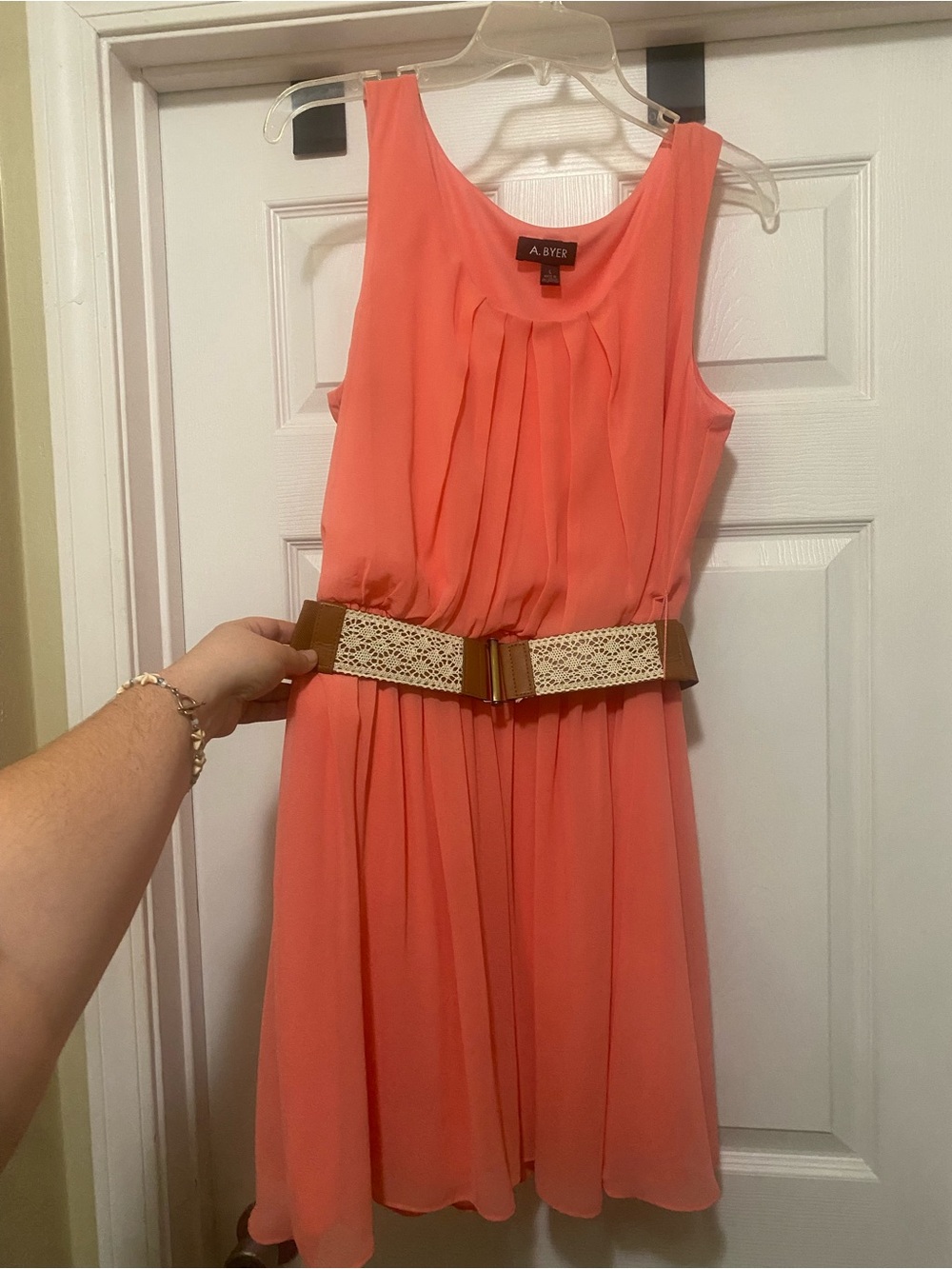 Coral Pink Above the Knee Dress